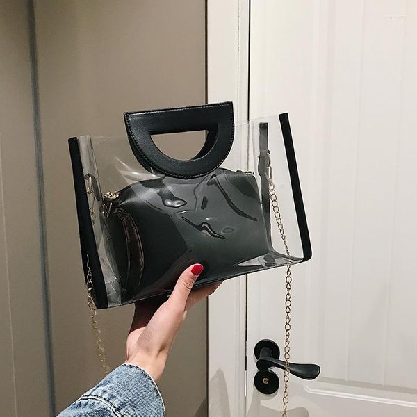 evening bags fashion transparent women's mother bag metal chain anti-oxidation large-capacity shoulder to work shopping durable handbag
evening bags fashion transparent women's mother bag metal chain anti-oxidation large-capacity shoulder to work shopping durable handbag