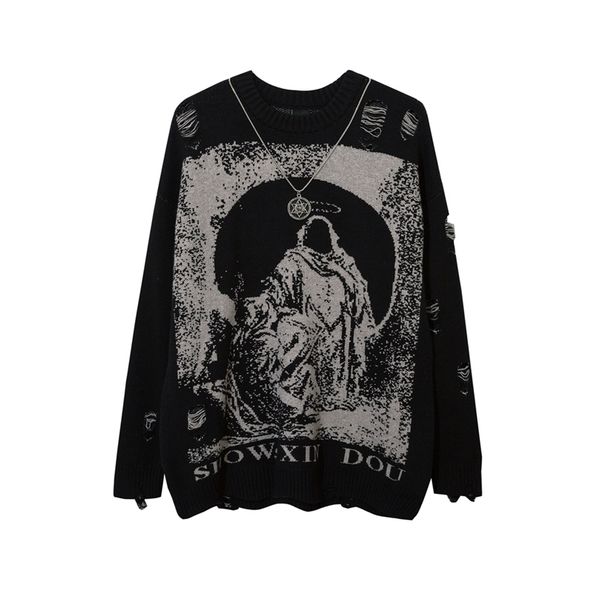 mens sweaters send necklace ripped oversized sweaters frayed knitted harajuku winter black gothic men y2k grunge women red sweater 220929, White;black
mens sweaters send necklace ripped oversized sweaters frayed knitted harajuku winter black gothic men y2k grunge women red sweater 220929, White;black