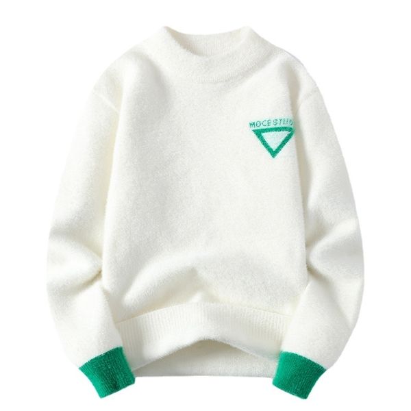men's sweaters winter men's half turtleneck pullover knitted sweater cozy trend teen casual triangle pattern long sleeve thermal, White;black
men's sweaters winter men's half turtleneck pullover knitted sweater cozy trend teen casual triangle pattern long sleeve thermal, White;black