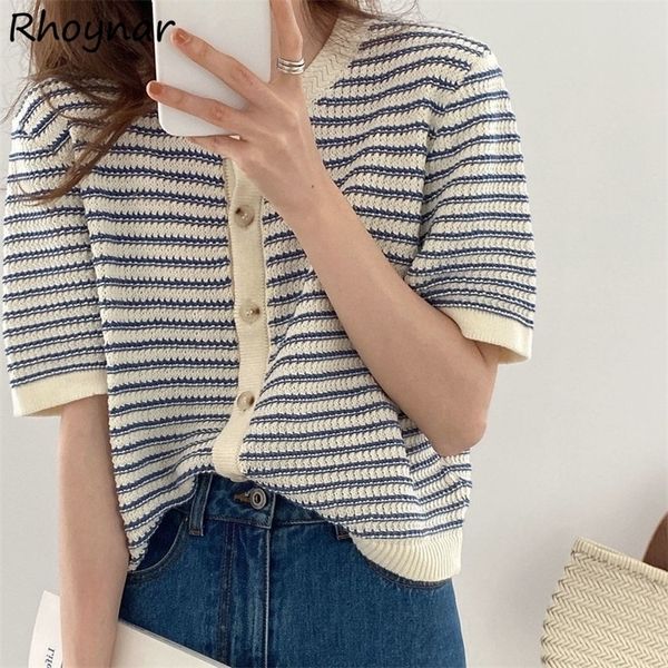 women's knits tees cardigan women summer breathable elegant striped trendy single breasted short sleeve knitted jumpers female o-neck t, White
women's knits tees cardigan women summer breathable elegant striped trendy single breasted short sleeve knitted jumpers female o-neck t, White