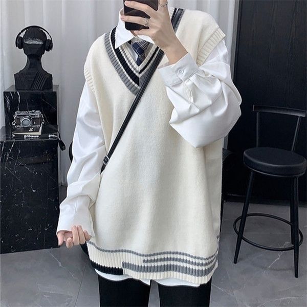 mens sweaters men sweater vest spring preppy loose plus size couple preppy teensppullover vests autumn harajuku ins uniform casual vest 2209, White;black
mens sweaters men sweater vest spring preppy loose plus size couple preppy teensppullover vests autumn harajuku ins uniform casual vest 2209, White;black