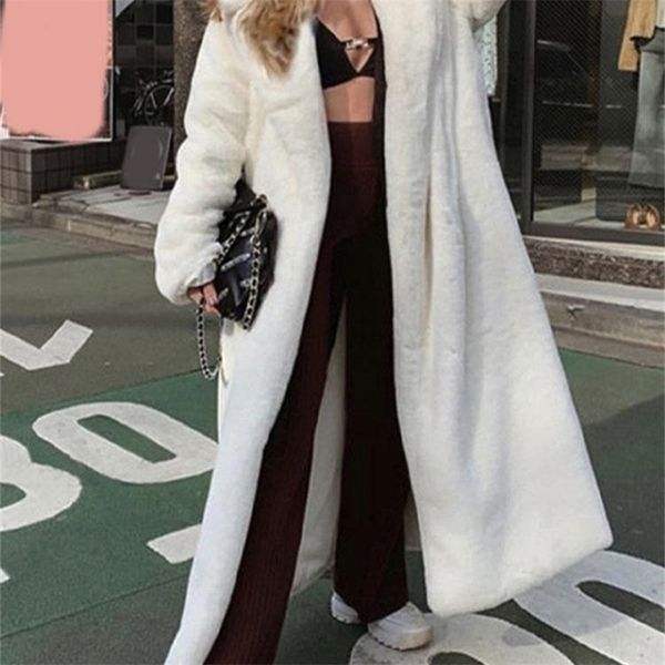 women's fur faux winter long white coat women fluffy warm oversized lapel loose plush jacket lady korean fashion streetwear coats 22092, Black
women's fur faux winter long white coat women fluffy warm oversized lapel loose plush jacket lady korean fashion streetwear coats 22092, Black