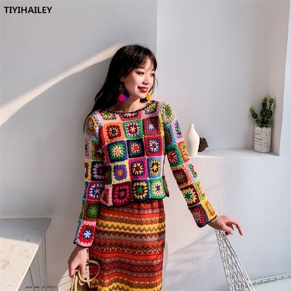 womens sweaters tiyihailey fashion full sleeve spring and autumn short sweaters colorful hand made knitted crochet 220929, White;black
womens sweaters tiyihailey fashion full sleeve spring and autumn short sweaters colorful hand made knitted crochet 220929, White;black