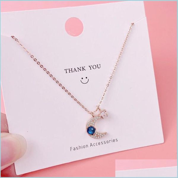 fashion designer pendant necklaces starry blue glazed stone star moon 925 sterling sier zircon clavicle chain necklace for women cho dhg3m, Silver
fashion designer pendant necklaces starry blue glazed stone star moon 925 sterling sier zircon clavicle chain necklace for women cho dhg3m, Silver