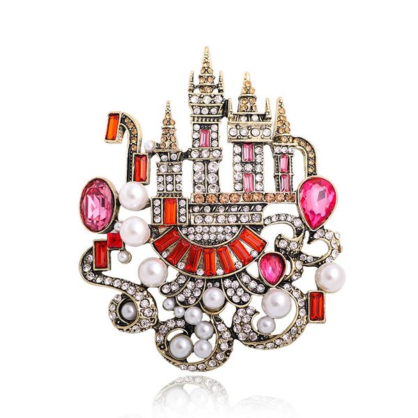vintage european castle alloy rhinestone brooch fashion temperament personality color diamond crystal corsage pearl brooch, Gray
vintage european castle alloy rhinestone brooch fashion temperament personality color diamond crystal corsage pearl brooch, Gray