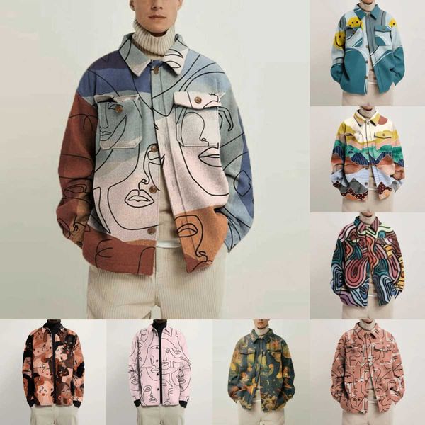 men's jackets new autumn winter fashion men's jacket turn-down collar printed thick shirt casual loose coats streetwear g220923, Black;brown
men's jackets new autumn winter fashion men's jacket turn-down collar printed thick shirt casual loose coats streetwear g220923, Black;brown