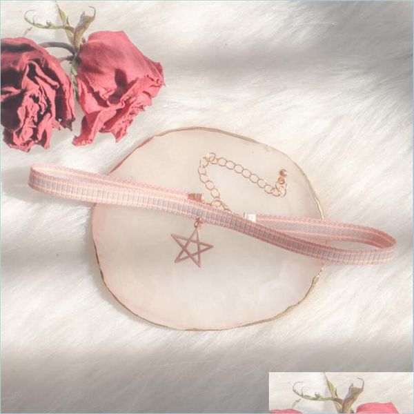 chokers colorf stripe choker necklace pink lovely veet chocker star pendant women clavicle chain harajuku collar drop delivery 2021 j dhp5u, Golden;silver
chokers colorf stripe choker necklace pink lovely veet chocker star pendant women clavicle chain harajuku collar drop delivery 2021 j dhp5u, Golden;silver