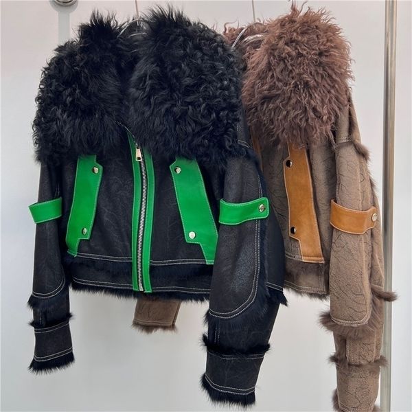 womens fur faux winter genuine coat women double faced rabbit jacket fashion wool collar lapel moto biker style y3067 220929, Black
womens fur faux winter genuine coat women double faced rabbit jacket fashion wool collar lapel moto biker style y3067 220929, Black