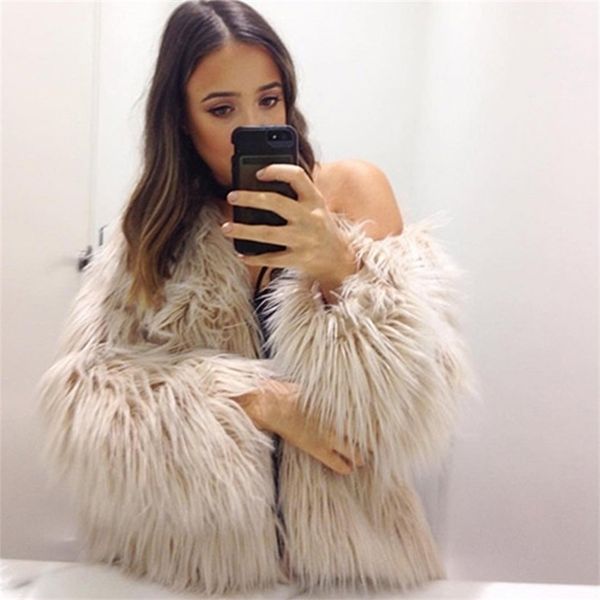 women's fur faux winter warm coat jackets casacos femininos long sleeve parka hair jacket outwear oversized wdc944 220928, Black
women's fur faux winter warm coat jackets casacos femininos long sleeve parka hair jacket outwear oversized wdc944 220928, Black
