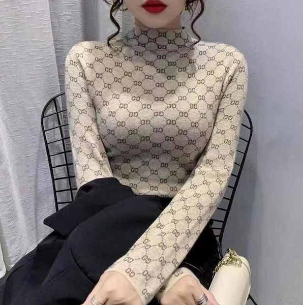 women sweater for pullovers turtleneck knitted ggity letter sweater girls long sleeve short slim tees, White;black
women sweater for pullovers turtleneck knitted ggity letter sweater girls long sleeve short slim tees, White;black