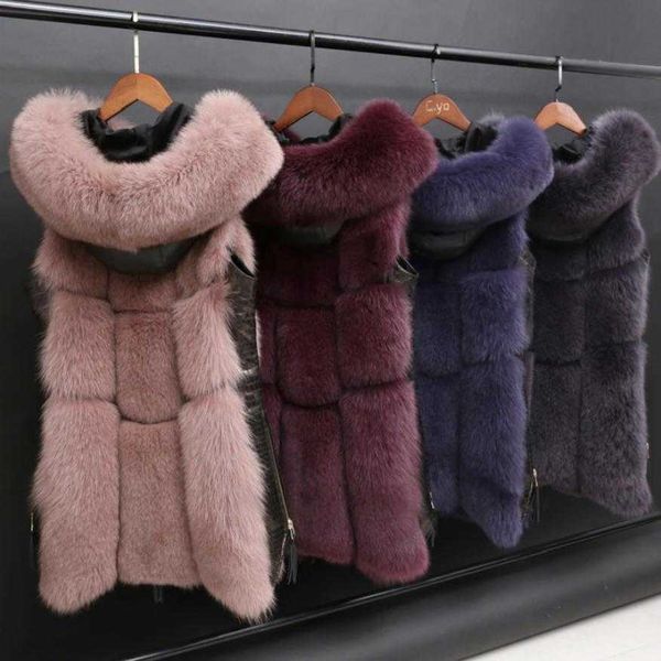 women's fur faux winter fur jacket vest fashion hooded waistcoat side zipper stitching leather warm outwear wq809w t220928, Black
women's fur faux winter fur jacket vest fashion hooded waistcoat side zipper stitching leather warm outwear wq809w t220928, Black