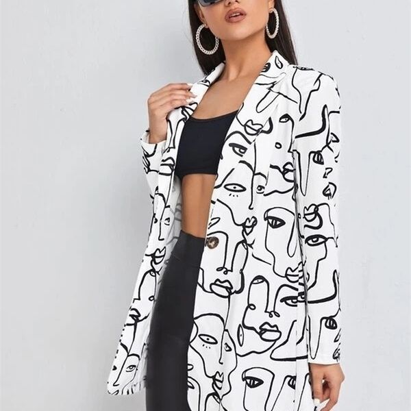 women's suits blazers blazer for women fashion coat anime print casual long sleeve gothic suit jacket single buckle streetwear lady 220, White;black
women's suits blazers blazer for women fashion coat anime print casual long sleeve gothic suit jacket single buckle streetwear lady 220, White;black