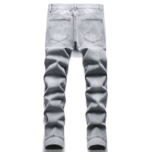men's jeans men gray denim jeans casual buttons holes ripped distressed pants straight trousers 220929694, Blue
men's jeans men gray denim jeans casual buttons holes ripped distressed pants straight trousers 220929694, Blue