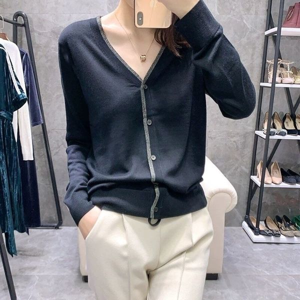 women's knits tees spring and summer vneck cashmere knitted cardigan thin women's loose and wool short versatile color matching 22, White
women's knits tees spring and summer vneck cashmere knitted cardigan thin women's loose and wool short versatile color matching 22, White