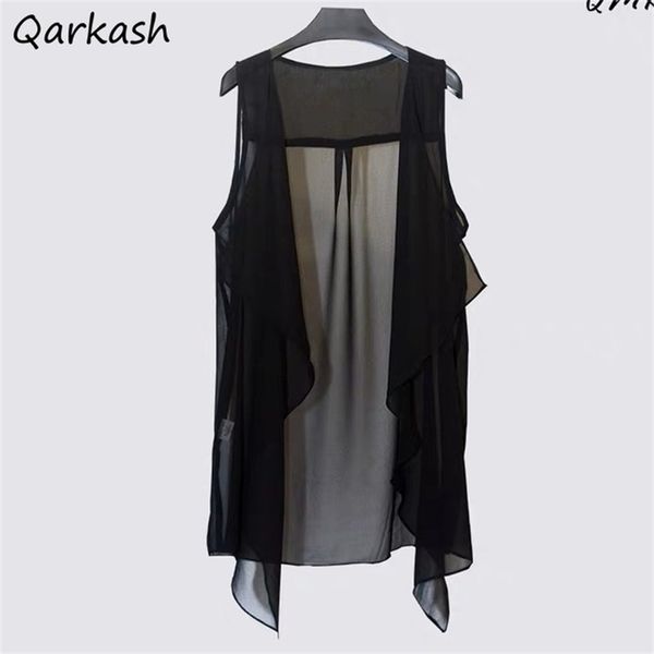 women's vests chiffon women holiday street solid black sweet thin summer all-match fairy outerwear long draped open stitch vintage 2209, Black;white
women's vests chiffon women holiday street solid black sweet thin summer all-match fairy outerwear long draped open stitch vintage 2209, Black;white