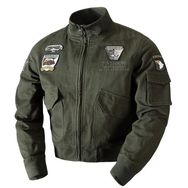 mens jackets mens military bomber jackets stand collar male embroidery slim coat tactical man army flight pilot jacket size m6xl 220929, Black;brown 
mens jackets mens military bomber jackets stand collar male embroidery slim coat tactical man army flight pilot jacket size m6xl 220929, Black;brown