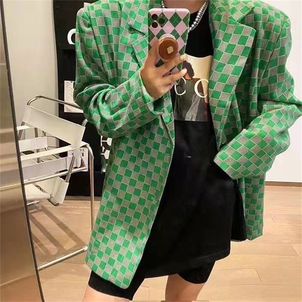women's suits blazers green checkerboard print plaid blazer women jacket streetwear autumn plus size casual elegant office lady coat am, White;black
women's suits blazers green checkerboard print plaid blazer women jacket streetwear autumn plus size casual elegant office lady coat am, White;black