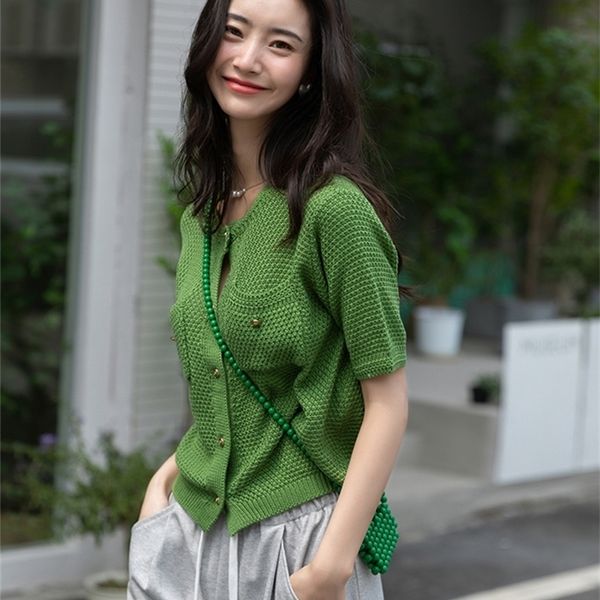 women's knits tees mishow solid single-breasted sweater summer french oneck short sleeves hollow out cardigan women loose knitted tshir, White
women's knits tees mishow solid single-breasted sweater summer french oneck short sleeves hollow out cardigan women loose knitted tshir, White