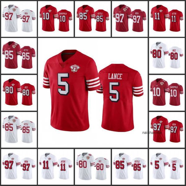 jersey san francisco''49ers''men #5 trey lance 85 george kittle 97 nick bosa 80 jerry rice 11 brandon aiyuk 75th anniver, Black
jersey san francisco''49ers''men #5 trey lance 85 george kittle 97 nick bosa 80 jerry rice 11 brandon aiyuk 75th anniver, Black