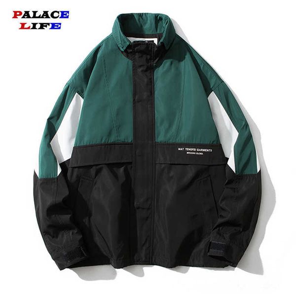

men's jackets hip hop mens windbreaker jacket autumn 2022 fashion casual patchwork loose mens large size jacket sportswear bomber jacke, Black;brown