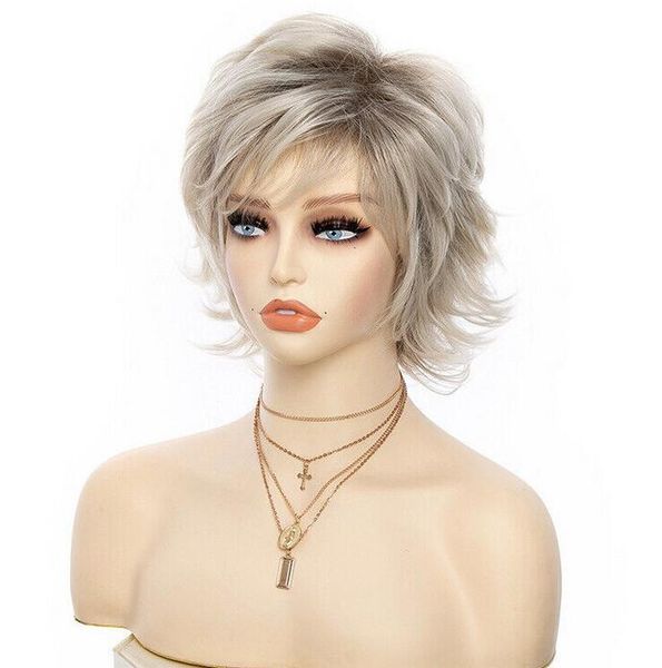 pixie layered short blonde wigs for women synthetic wavy hair blonde mixed wig, Black
pixie layered short blonde wigs for women synthetic wavy hair blonde mixed wig, Black