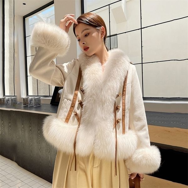 womens fur faux women real coat autumn winter retro court style thicken collar suede jacket goose down liner loose outerwear 220929, Black
womens fur faux women real coat autumn winter retro court style thicken collar suede jacket goose down liner loose outerwear 220929, Black