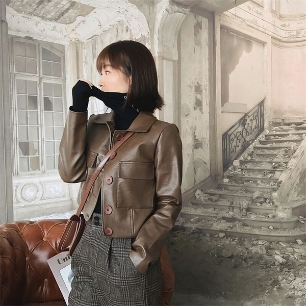 women's leather faux leather women s jackets leather faux jacket spring autumn short trench coat biker bomber outerwear female loose br, Black
women's leather faux leather women s jackets leather faux jacket spring autumn short trench coat biker bomber outerwear female loose br, Black