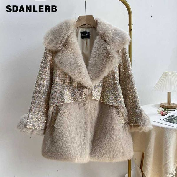women's fur faux 2021 new sequined wool coat fashion and leather overcoat heavy industry loose patchwork mid-length jacket t220928, Black
women's fur faux 2021 new sequined wool coat fashion and leather overcoat heavy industry loose patchwork mid-length jacket t220928, Black
