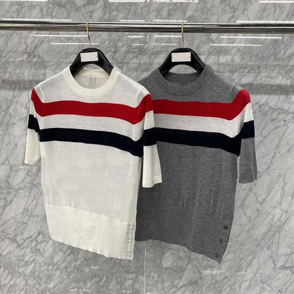 fashion 2021 tb thom brand t-shirt women short sleeve casual clothing summer loose striped patchwork o-neck cotton, White;black
fashion 2021 tb thom brand t-shirt women short sleeve casual clothing summer loose striped patchwork o-neck cotton, White;black
