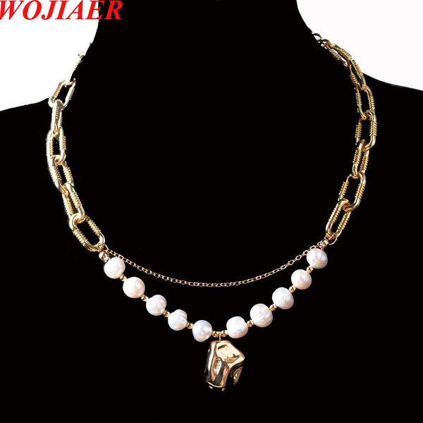 choker necklace woman natural baroque pearl irregular necklaces women chain pendant girls jewelry gold color collares f3179, Golden;silver
choker necklace woman natural baroque pearl irregular necklaces women chain pendant girls jewelry gold color collares f3179, Golden;silver