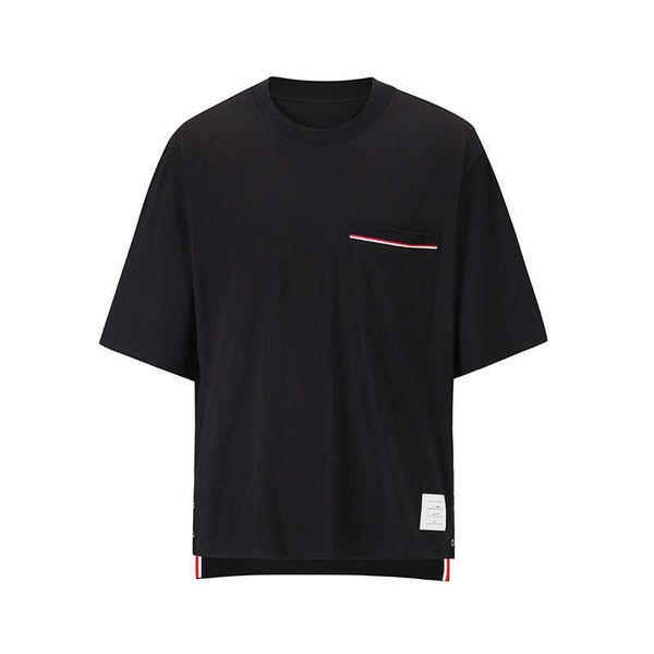 tb browin thom t-shirt summer fashion brand clothing pure cotton jersey short sleeve striped 4-bar casual sweatshirt, White;black
tb browin thom t-shirt summer fashion brand clothing pure cotton jersey short sleeve striped 4-bar casual sweatshirt, White;black