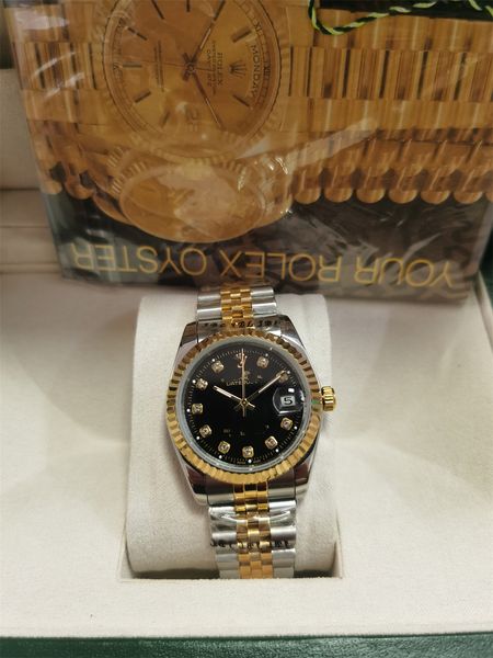 with original box 41mm automatic mechanical watch men and women diamond watches stainless steel folding buckle sport waterproof fashion wris, Slivery;brown
with original box 41mm automatic mechanical watch men and women diamond watches stainless steel folding buckle sport waterproof fashion wris, Slivery;brown