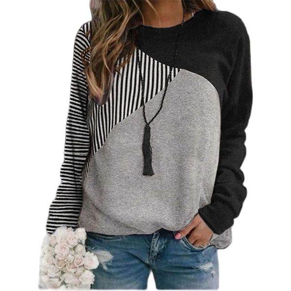 women's hoodies sweatshirts casual autumn women patchwork sweatshirt loose longsleeve print color matching spring elegant ladies street, Black
women's hoodies sweatshirts casual autumn women patchwork sweatshirt loose longsleeve print color matching spring elegant ladies street, Black
