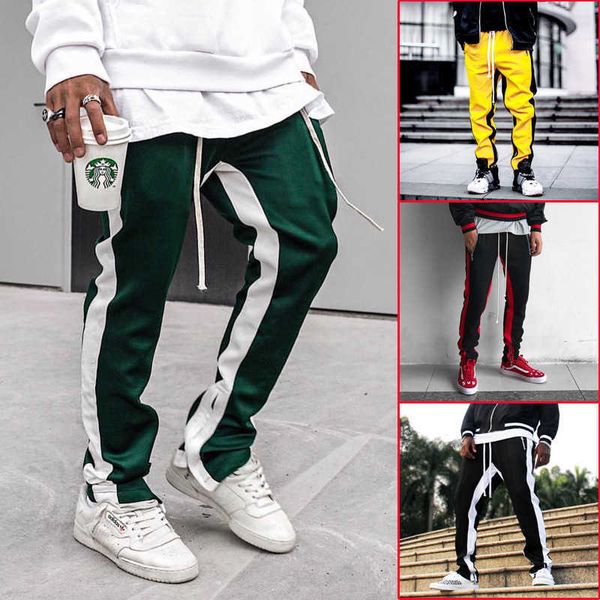 men's pants new arrival western street stylish fashion casual color patchwork men's sweatpants zipper pockets slim track pants str, Black
men's pants new arrival western street stylish fashion casual color patchwork men's sweatpants zipper pockets slim track pants str, Black