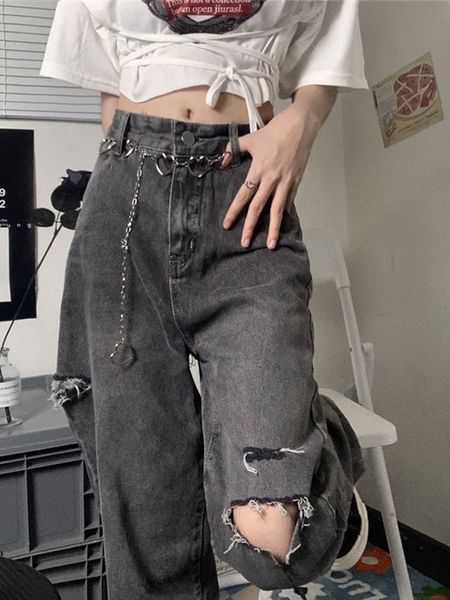 houzhou vintage streetwear harajuku high waist hole female korean trousers grunge punk gothic 220928, Blue
houzhou vintage streetwear harajuku high waist hole female korean trousers grunge punk gothic 220928, Blue