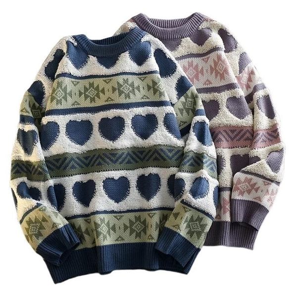 mens sweaters ugly christmas sweater harajuku heartshape pattern knit pullover korean fashion hip hop vintage oneck clothe couple sweaters 2, White;black
mens sweaters ugly christmas sweater harajuku heartshape pattern knit pullover korean fashion hip hop vintage oneck clothe couple sweaters 2, White;black