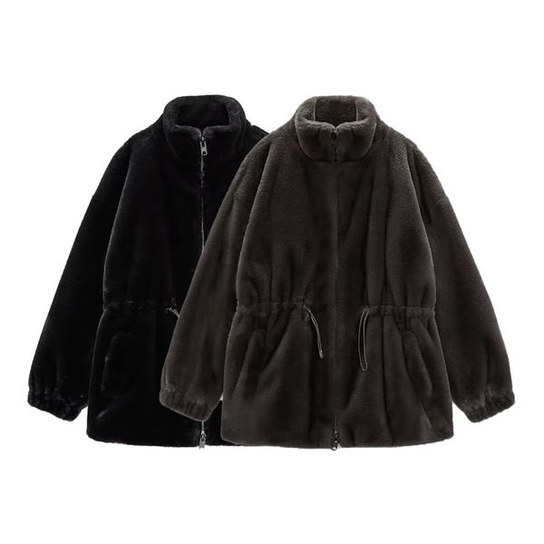 womens fur faux fur autumn and winter fashion womens temperament standup collar longsleeved waist adjustable faux fur effect jacket 220929, Black
womens fur faux fur autumn and winter fashion womens temperament standup collar longsleeved waist adjustable faux fur effect jacket 220929, Black