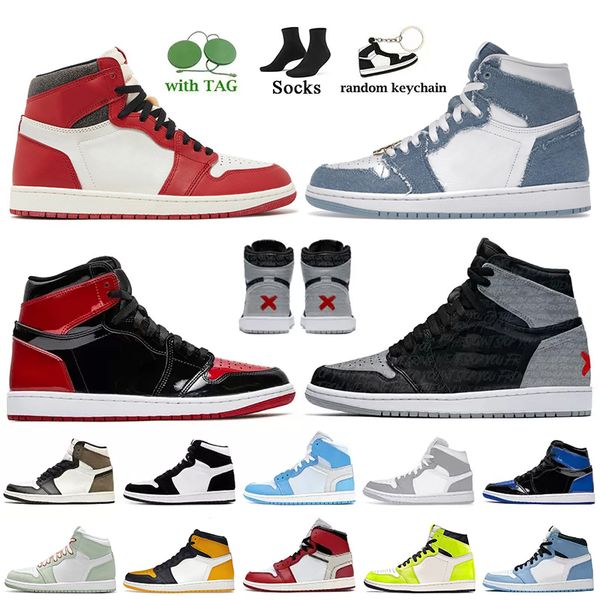 women men jumpman 1 jorda 1s basketball shoes jorden1s denim high og lost found taxi patent bred banned offs white hyper royal twist unc, Black
women men jumpman 1 jorda 1s basketball shoes jorden1s denim high og lost found taxi patent bred banned offs white hyper royal twist unc, Black