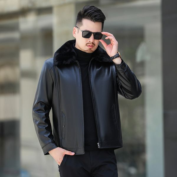 2022 autumn motorcycle leather men's coat loose korean fashion cool jacket baseball suit flying, Black
2022 autumn motorcycle leather men's coat loose korean fashion cool jacket baseball suit flying, Black