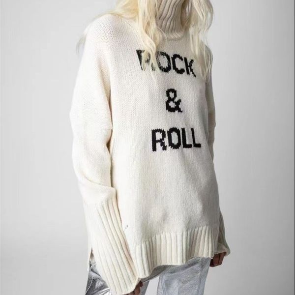 womens sweaters 100% cashmere turtleneck sweater women hem slit letter jacquard long sleeve ladies jumper 2 colors autumn winter 220929, White;black
womens sweaters 100% cashmere turtleneck sweater women hem slit letter jacquard long sleeve ladies jumper 2 colors autumn winter 220929, White;black
