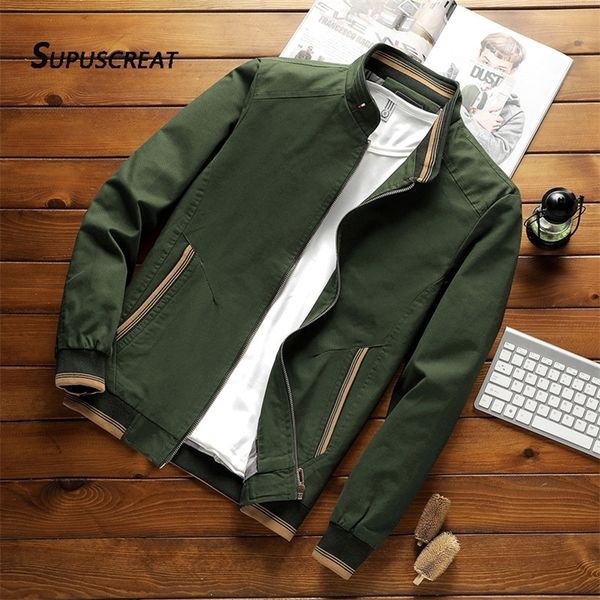 mens jackets supuscreat spring autumn men cotton jacket stand collar solid male fashion casual windbreaker bomber jacket coat outwear 220929, Black;brown
mens jackets supuscreat spring autumn men cotton jacket stand collar solid male fashion casual windbreaker bomber jacket coat outwear 220929, Black;brown