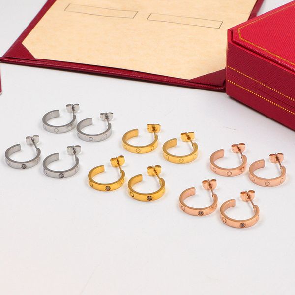 luxury titanium steel 18k rose gold love studs earrings for women exquisite simple fashion women's earrings jewelry gifts, Golden;silver
luxury titanium steel 18k rose gold love studs earrings for women exquisite simple fashion women's earrings jewelry gifts, Golden;silver