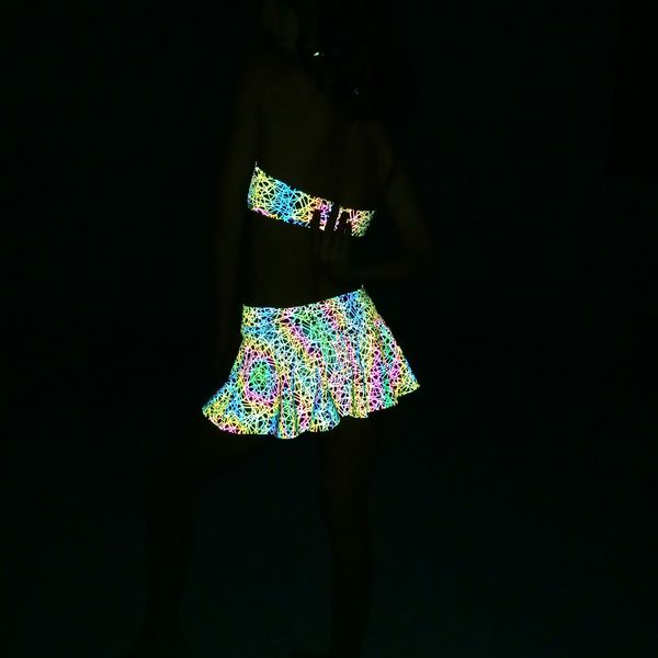 two piece dress bird's nest print glitzy reflective pleated skirt european and american women club glow-in-the-dark mini skirt, White
two piece dress bird's nest print glitzy reflective pleated skirt european and american women club glow-in-the-dark mini skirt, White