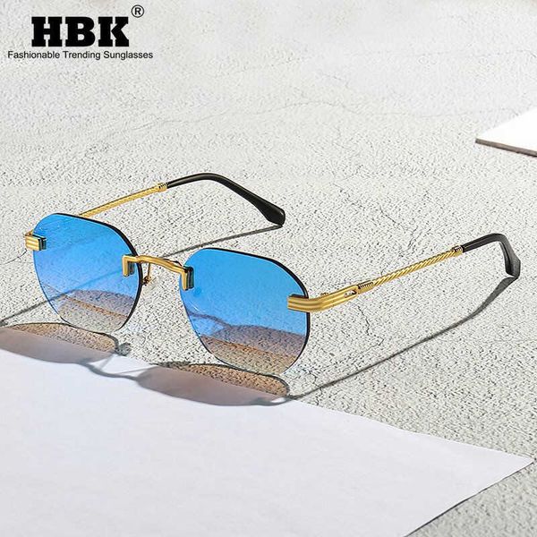 hbk blue mirror frameless gold metal ladies sunglasses men rimless brown sun glasses for women fashion shades cutting eyeglass 0928, White;black
hbk blue mirror frameless gold metal ladies sunglasses men rimless brown sun glasses for women fashion shades cutting eyeglass 0928, White;black