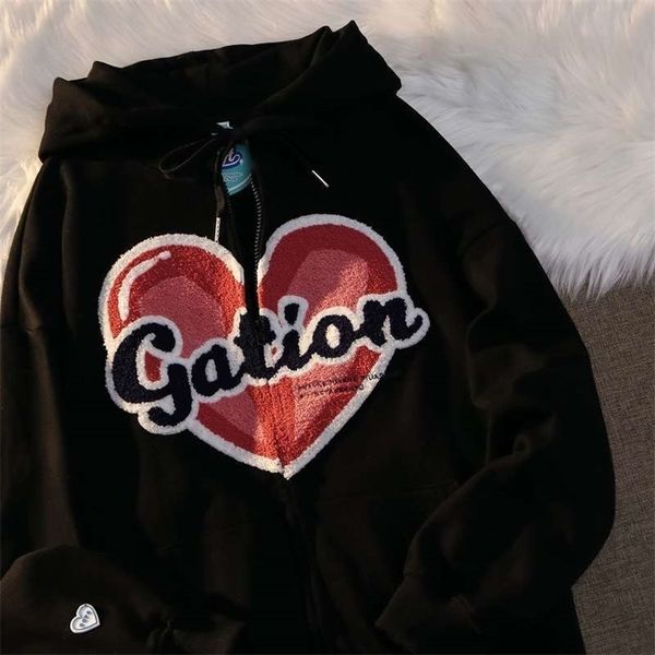women's hoodies sweatshirts love embroidery sweet cool wind retro cardigans hoodies women's lazy wind japanese thin sweatshirt cou, Black
women's hoodies sweatshirts love embroidery sweet cool wind retro cardigans hoodies women's lazy wind japanese thin sweatshirt cou, Black