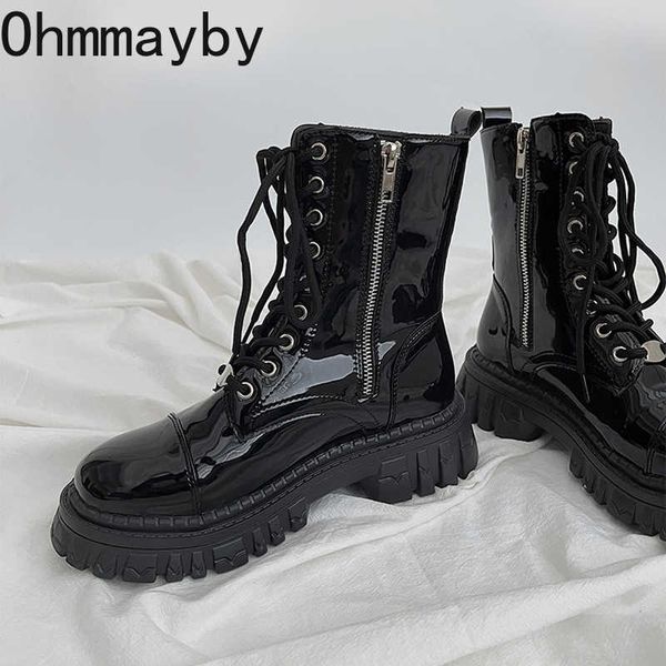 boots new platform motorcycle woman thick sole flats ankle booties zipper fashion non slip ladies shoes botas femininas 220929, Black
boots new platform motorcycle woman thick sole flats ankle booties zipper fashion non slip ladies shoes botas femininas 220929, Black