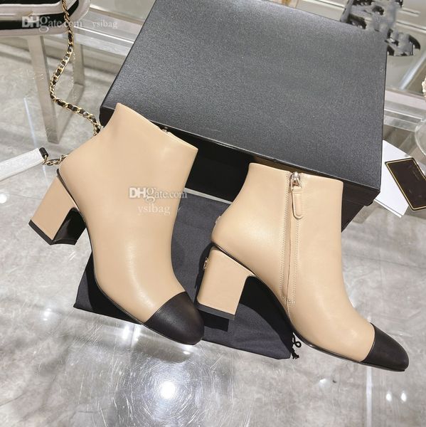 winter designer ankle boots leather booties women fashion luxury heel boot channel woman hfd, Black 
winter designer ankle boots leather booties women fashion luxury heel boot channel woman hfd, Black