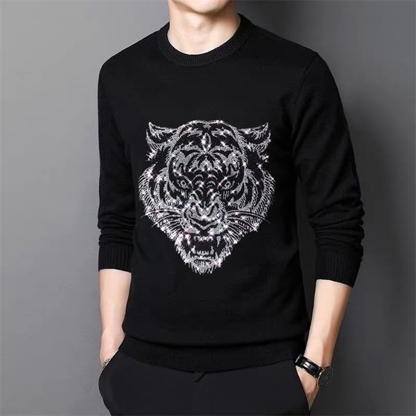 men's sweaters style men tiger o-neck knitted pullover heavy craftsmanship diamond encrusted 220928, White;black
men's sweaters style men tiger o-neck knitted pullover heavy craftsmanship diamond encrusted 220928, White;black