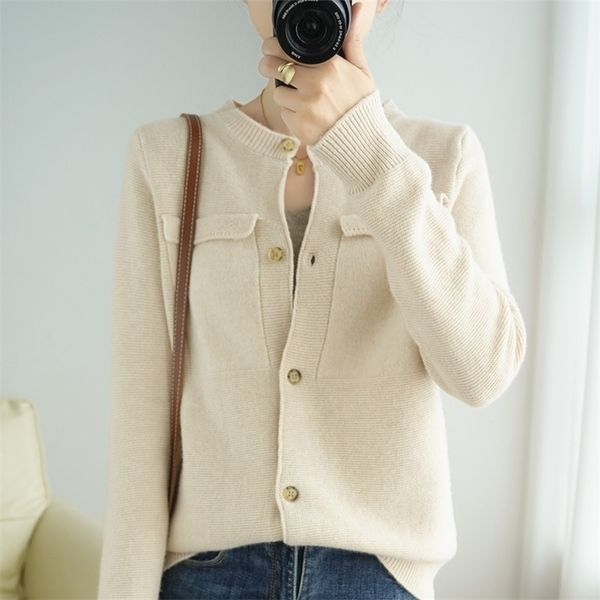 women's knits tees autumn and winter style 100 pure wool sevenneedle stretch slimfit women's knitted cardigan round tie pocket swe, White
women's knits tees autumn and winter style 100 pure wool sevenneedle stretch slimfit women's knitted cardigan round tie pocket swe, White