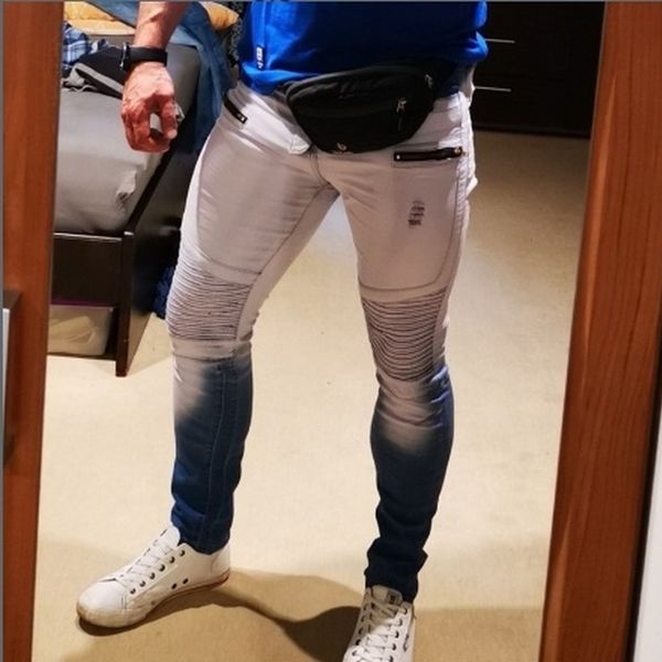 men's jeans men elastic waist stretch hip hop patchwork ripped pants vintage trousers casual denim clothing 220929, Blue
men's jeans men elastic waist stretch hip hop patchwork ripped pants vintage trousers casual denim clothing 220929, Blue